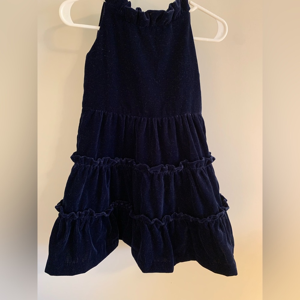 Janie and Jack Blue Ruffle Tiered Sleeveless Holiday Dress